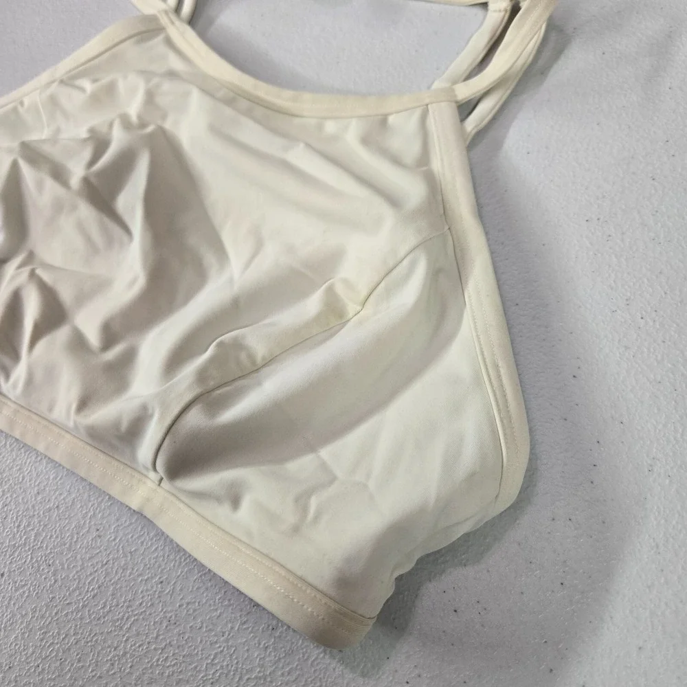 Lululemon Women Swimwear‎ 2 Ivory Bikini High Neck Strappy Wireless